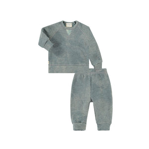 Sage Heathered Sherpa Sweatshirt & Sweatpants