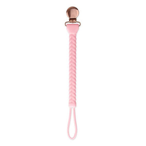 Pink Braid Sweetie Strap™ Silicone Pacifier Clip