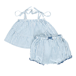Blue Skinny Stripe Stella Baby Set