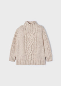 Beige Braided Sweater
