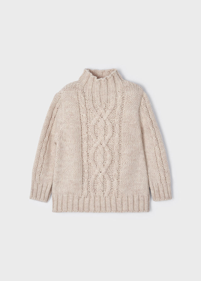 Beige Braided Sweater