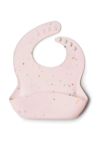 Confetti Blush Silicone Bib