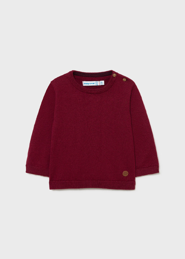 Bordeaux Basic Crew Sweater
