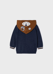 Bright Blue Knit Dog Baby Jacket