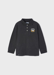 Carbon Bus Applique Long Sleeve Polo