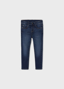 Medium Wash Girls Pull On Denim Pant