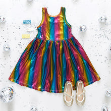 Load image into Gallery viewer, Liza Lame Dark Rainbow Dress
