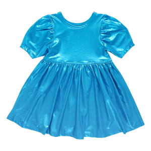 Teal Lamé Laurie Dress