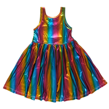 Load image into Gallery viewer, Liza Lame Dark Rainbow Dress