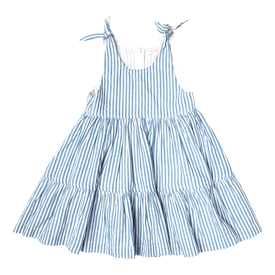 Blue Skinny Stripe Taylor Dress