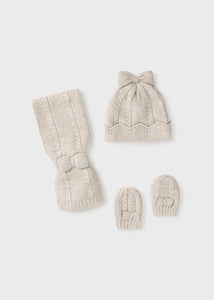 Cream Baby Hat & Scarf Set