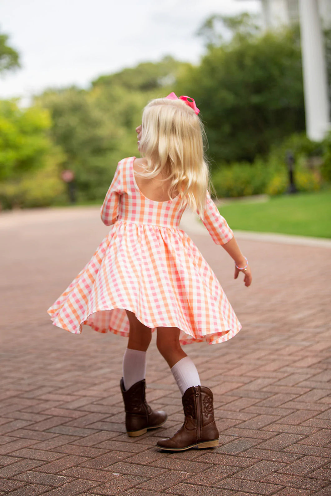 Bright Gingham Autumn Dress