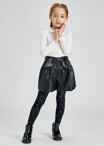 Faux Leather Skort