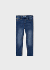 Medium Wash Girls Pull On Denim Pant