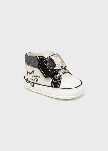 Bone Black Baby Tennis Shoes