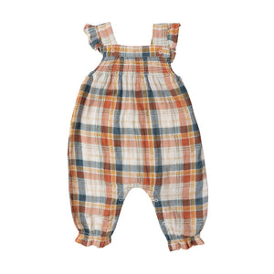 Fall Plaid Ruffle Overall