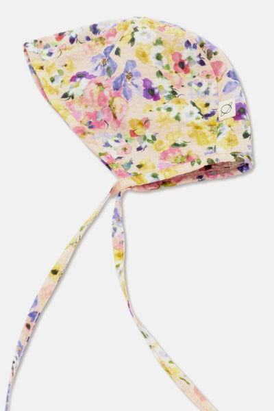 Seersucker Floral Bonnet