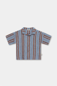 Striped Denim Button Down Shirt