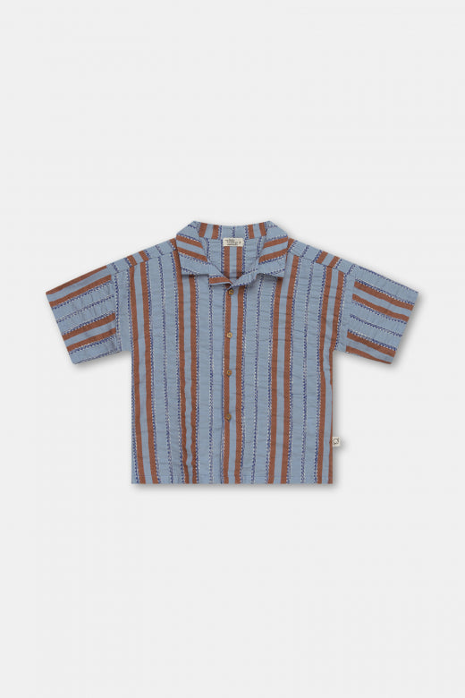 Striped Denim Button Down Shirt