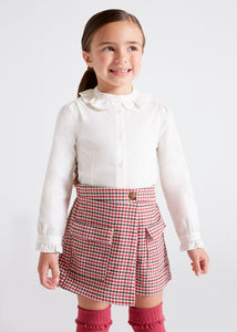 Off White Poplin Collared Blouse