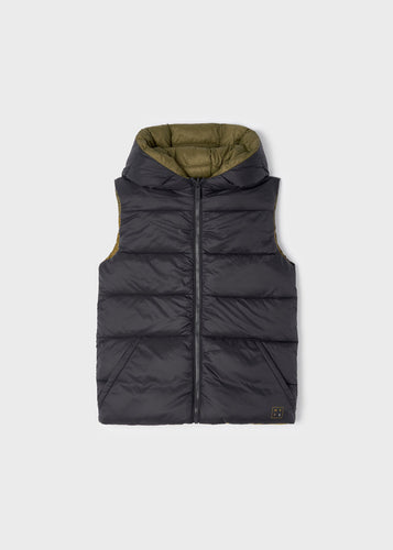 Black Moss Reversible Puffy Vest