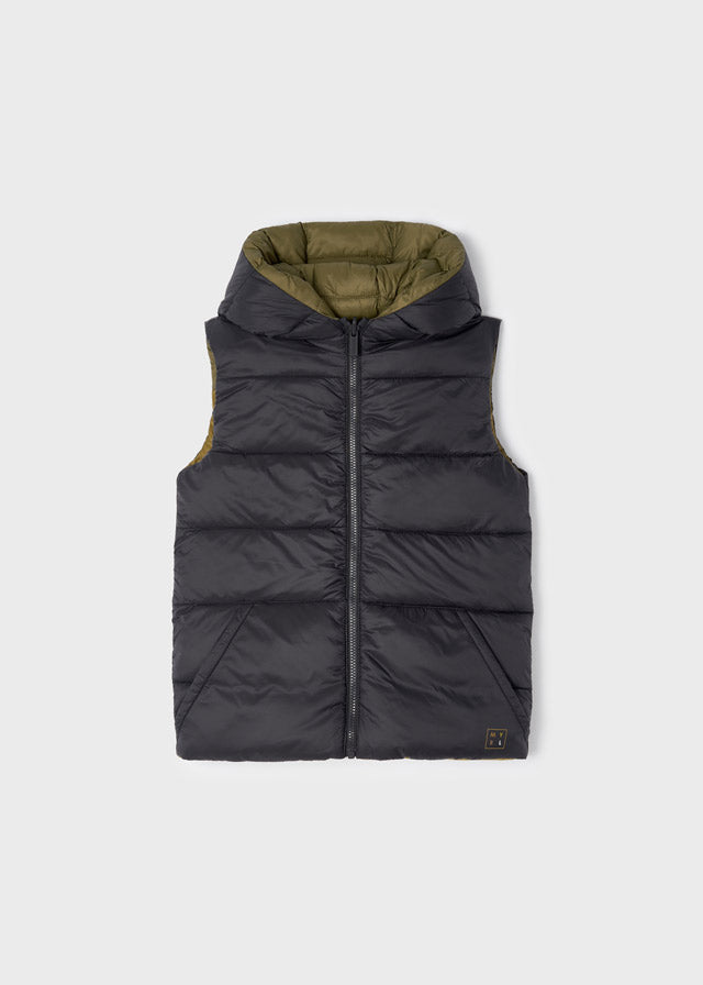 Black Moss Reversible Puffy Vest
