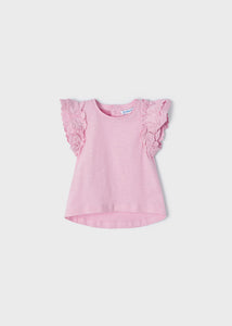 Pink Ruffled Sleeve Baby Shirt