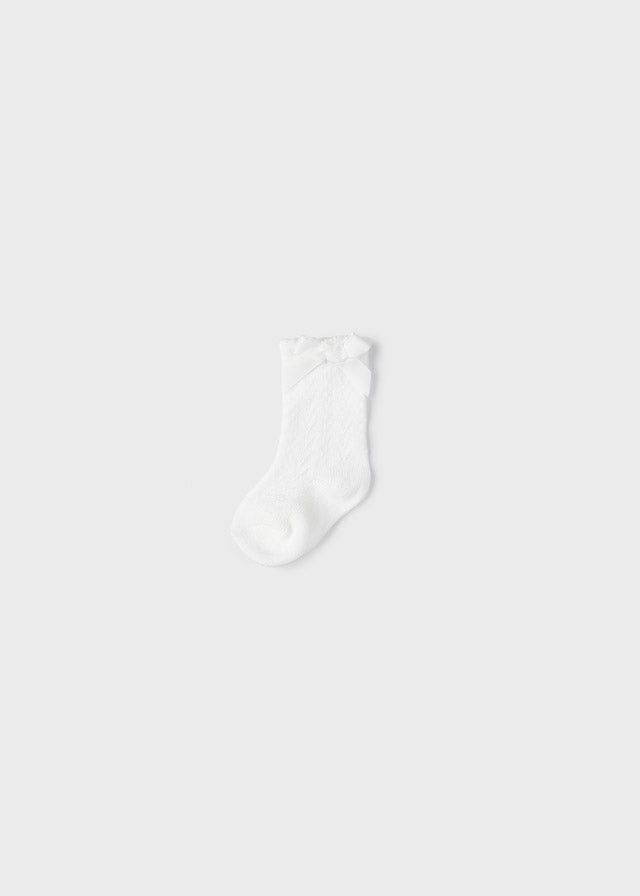 Off-White Bow Knee High Socks