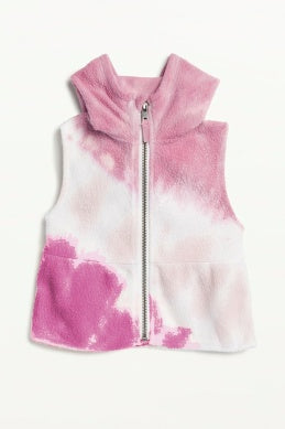 Rosy Tie Dye Sherpa Baby Vest