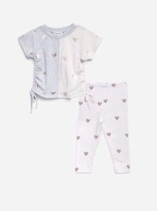 Two Tone Hearts Legging Set