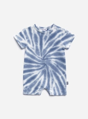 Blue Circle Tie Dye Baby Romper