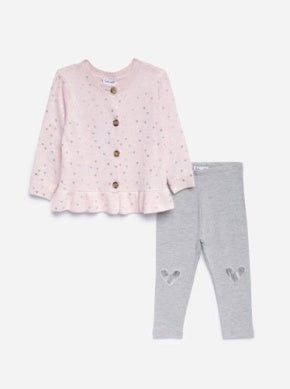 Gold Hearts Cardigan Set
