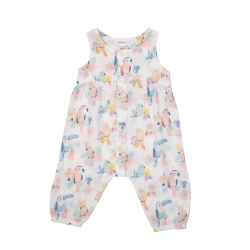 Neopolitan Birds Snap Front Romper