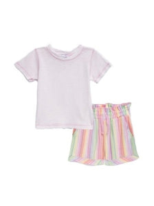 Emma Rainbow Stripe Short Baby Set