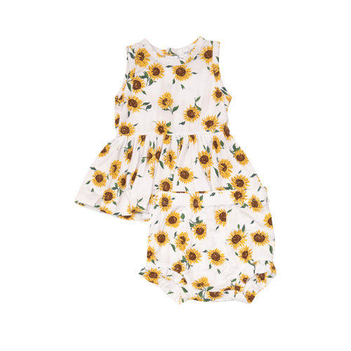 Sunflower Ditsy Peplum Tank & Bloomer Set