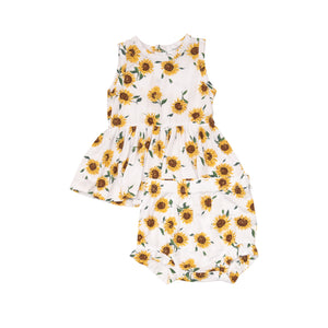 Sunflower Ditsy Peplum Tank & Bloomer Set